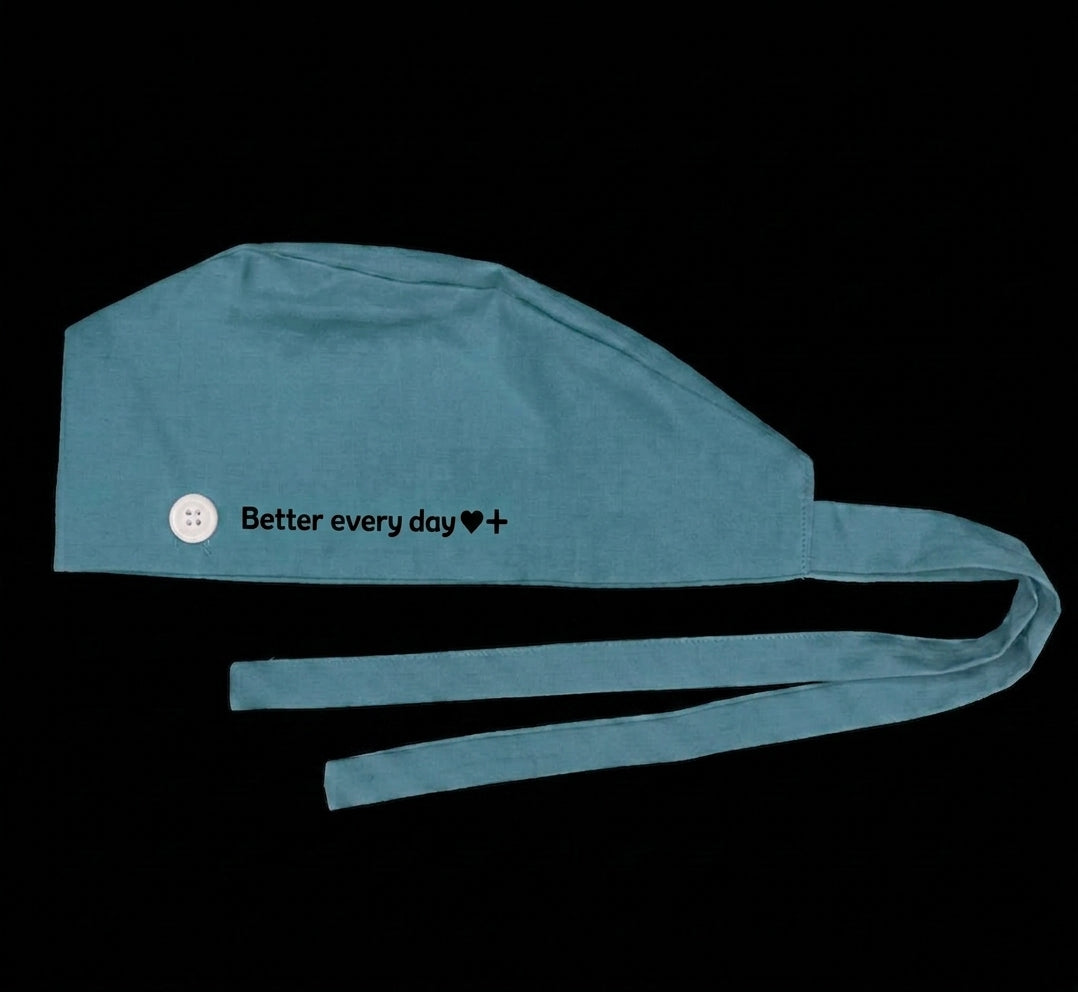 Better Every Day scrub cap – Teal (studio)